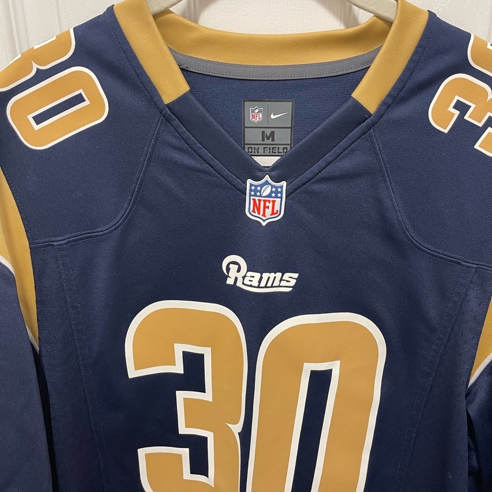 NFL Rams Navy and Gold Jersey with Number 30 - Picture 2 of 8